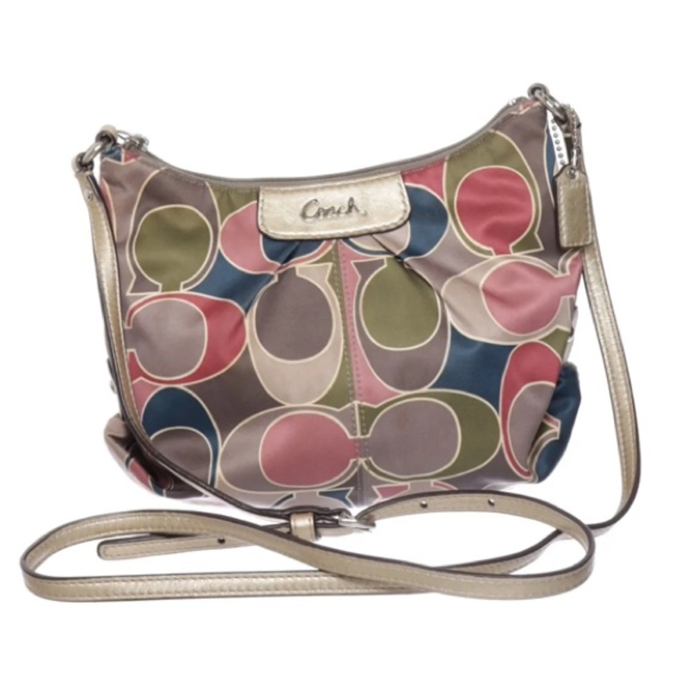 COACH Signature C Sateen & Genuine Leather Crossbody. Pristine Condition.